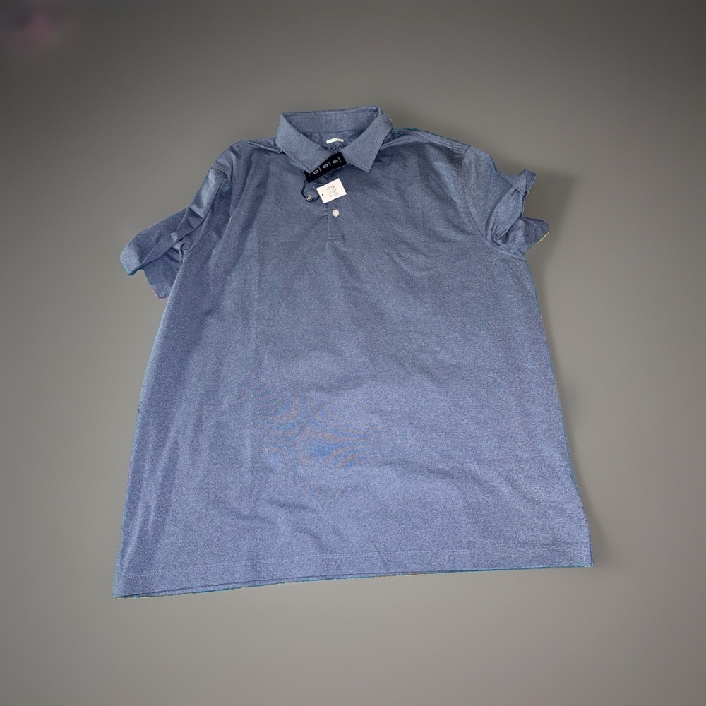 Jos. A. Bank Traveler Performance Men's XL Polo Shirt Blue Heather Tailored Fit
